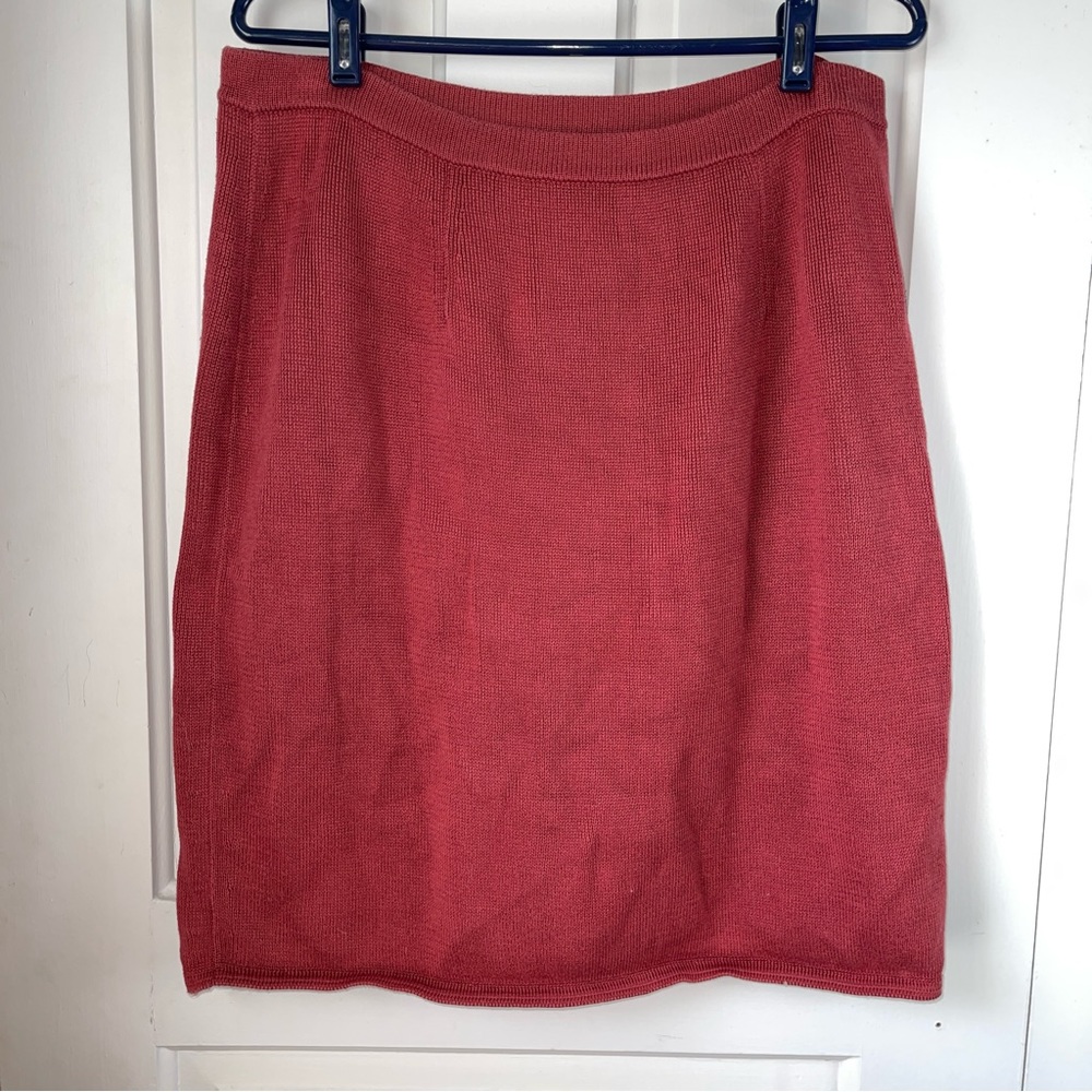 Peruvian Connection 100% Pima Cotton Sz L Pink Knee Length Skirt